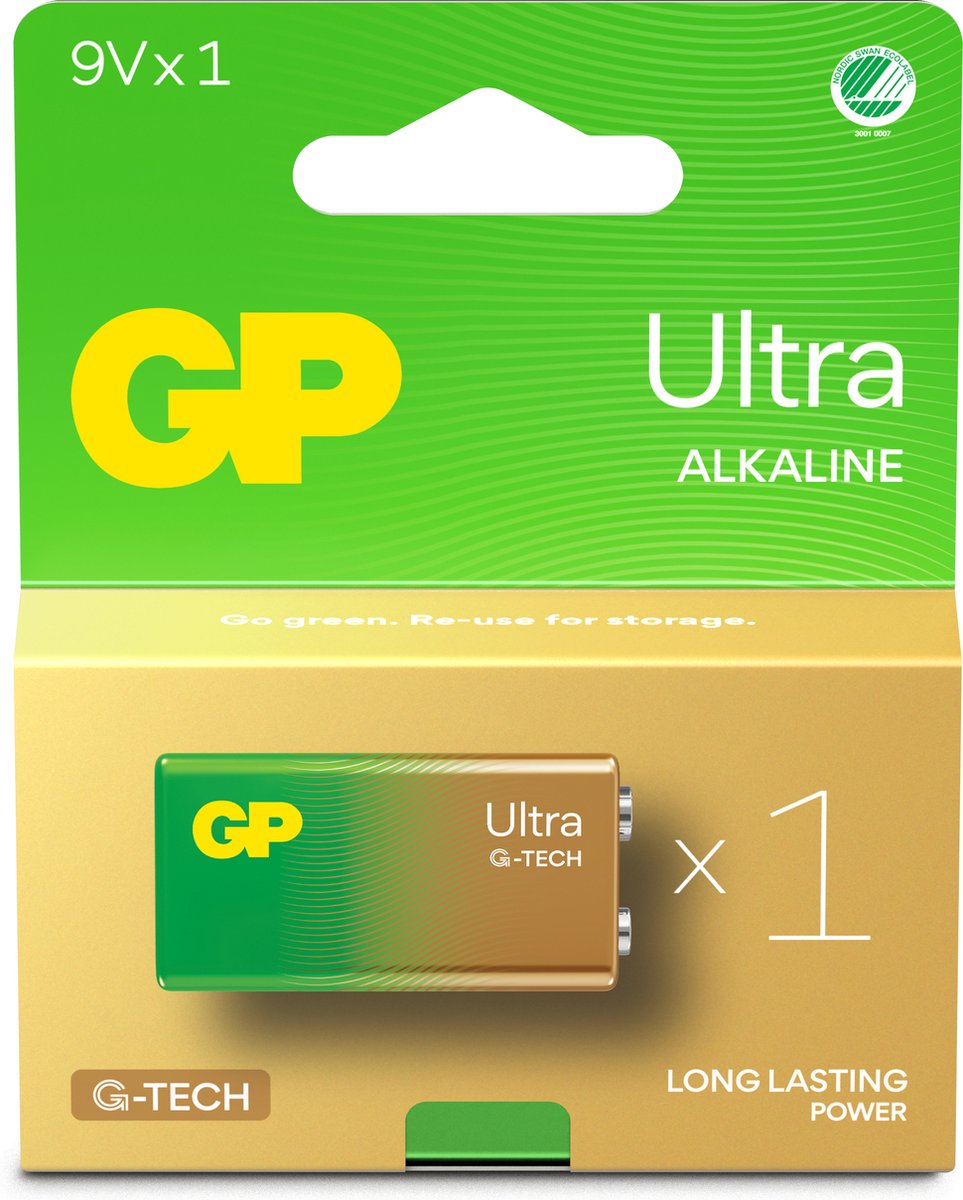 GP Batteries Ultra Alkaline GP1604AU Wegwerpbatterij 9V