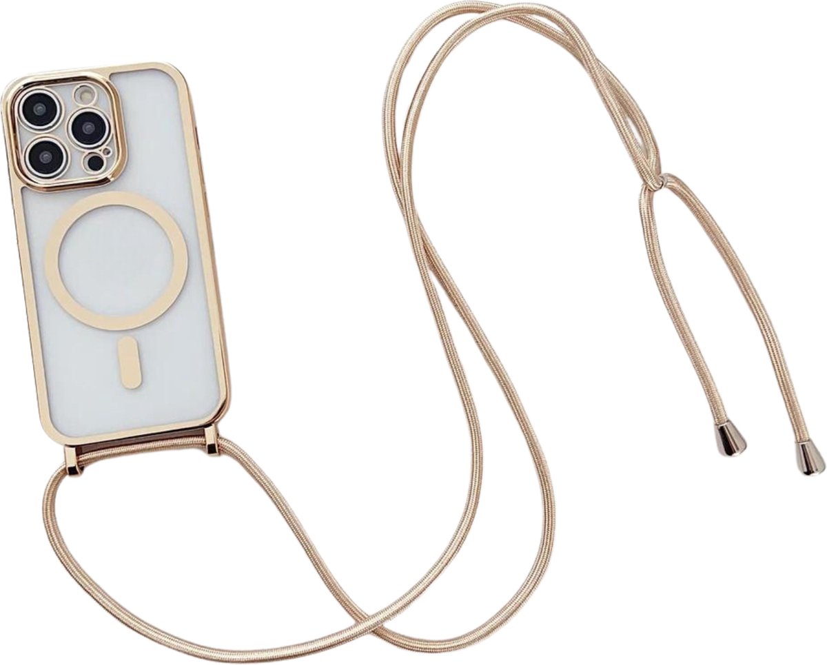 GREEN ON Magsafe Cord Camera Protection Case geschikt voor iPhone 14 - Goud