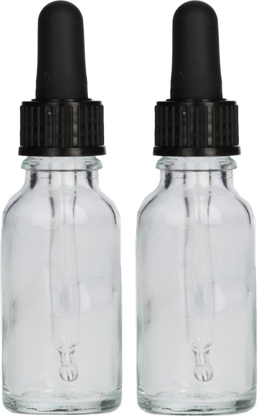 thumbnail: Pipetflesje 30ml Wit Glas + Zilveren Pipet Druppelaar - Luxe