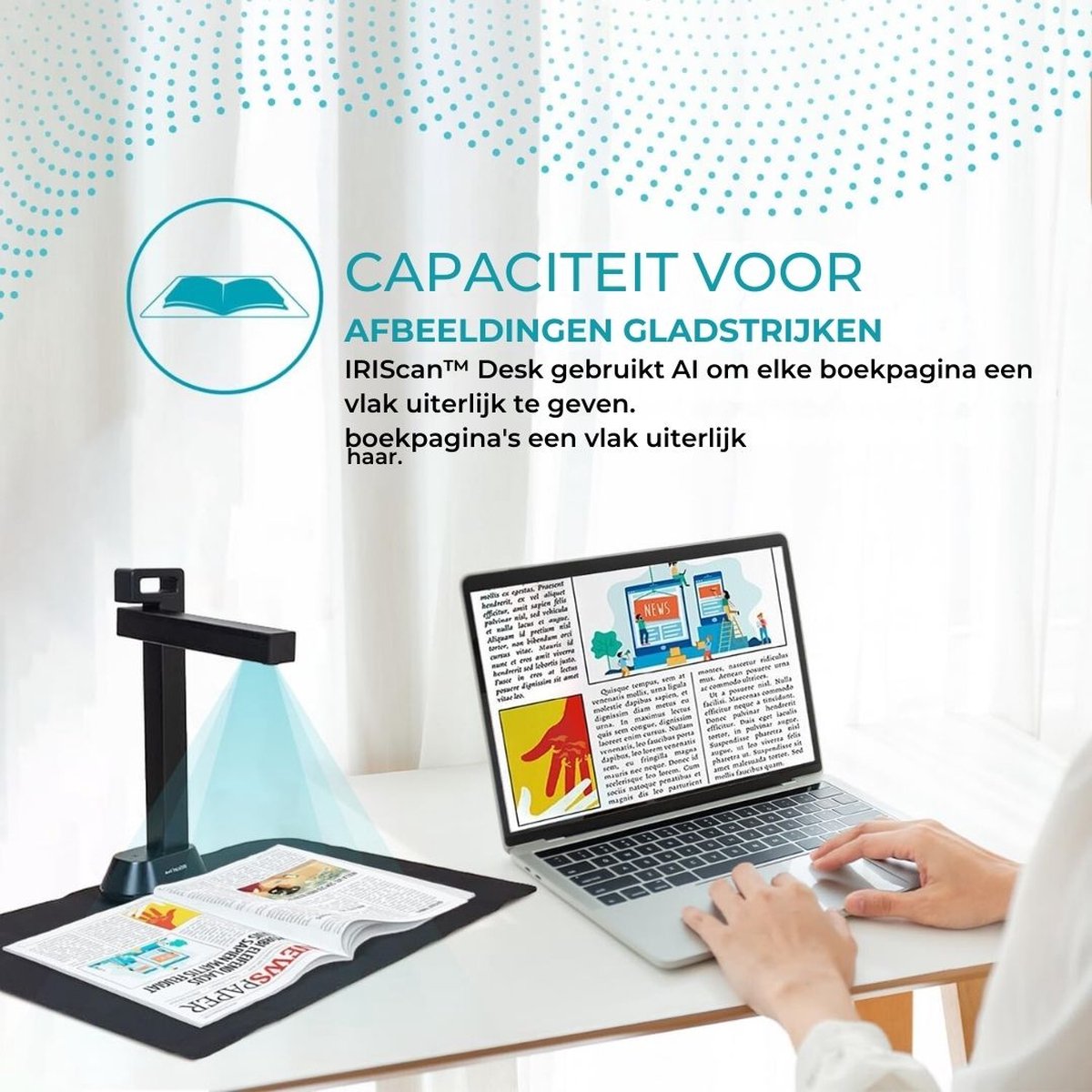 Smart Boekenscanner - Documentenscanner via USB – Scanner – Document Camera - Zwart thumbnail 2