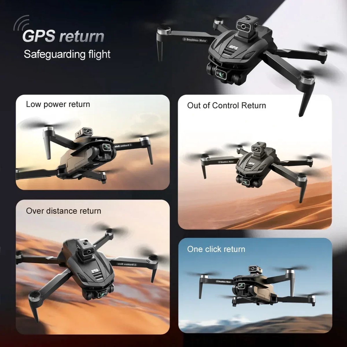 V168 Drone - Pro Max - 8K - 5G - Gps - Professionele - Hd Luchtfotografie - Dual-Camera - 2x 25 minuten vliegtijd - 1 KM bereik - 5GHz Wifi FPV -1 click return- GPS - 8K camera's - 2 batterijen - Zonder Vliegbewijs - Controller Met Groot Scherm thumbnail 5