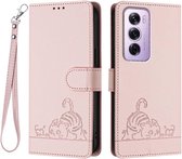 Convient pour Oppo Reno 12 Pro 5G - Étui portefeuille en cuir magnétique - Porte-cartes - Book Case - Or Goud