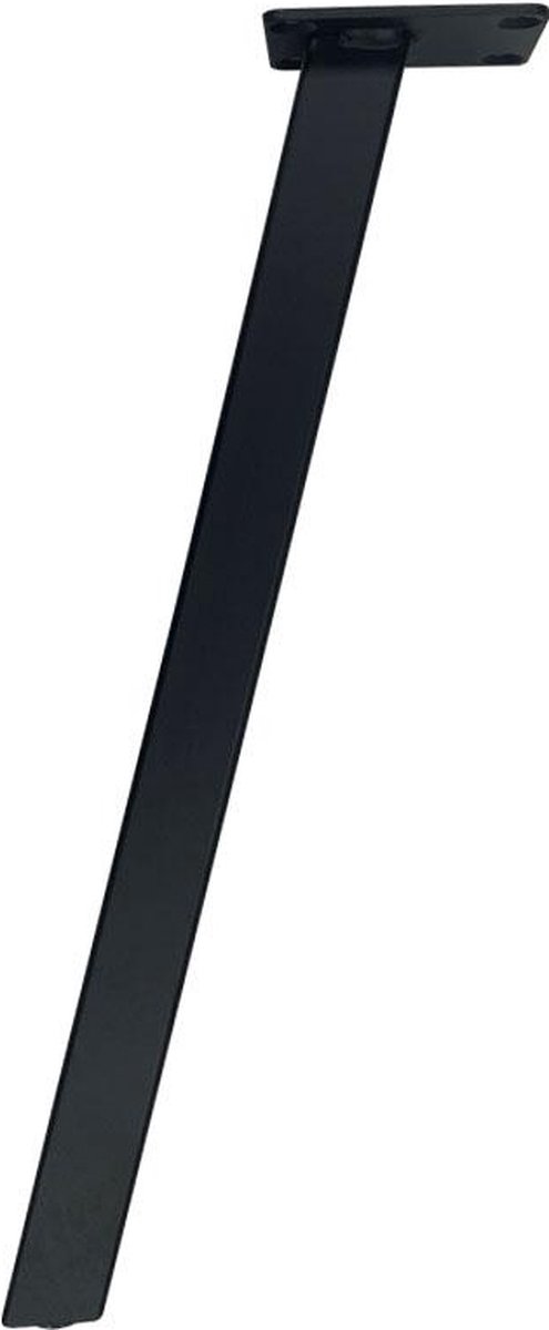 FLE - Stalen schuine meubelpoot zwart vierkant 2,5 bij 2,5 cm en hoogte 36 cm