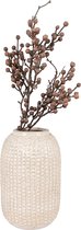 QUVIO Vase boule – Vase à fleurs en céramique – Vase en céramique beige – Vase décoratif pour fleurs séchées – Japandi – Hauteur 25,5 cm