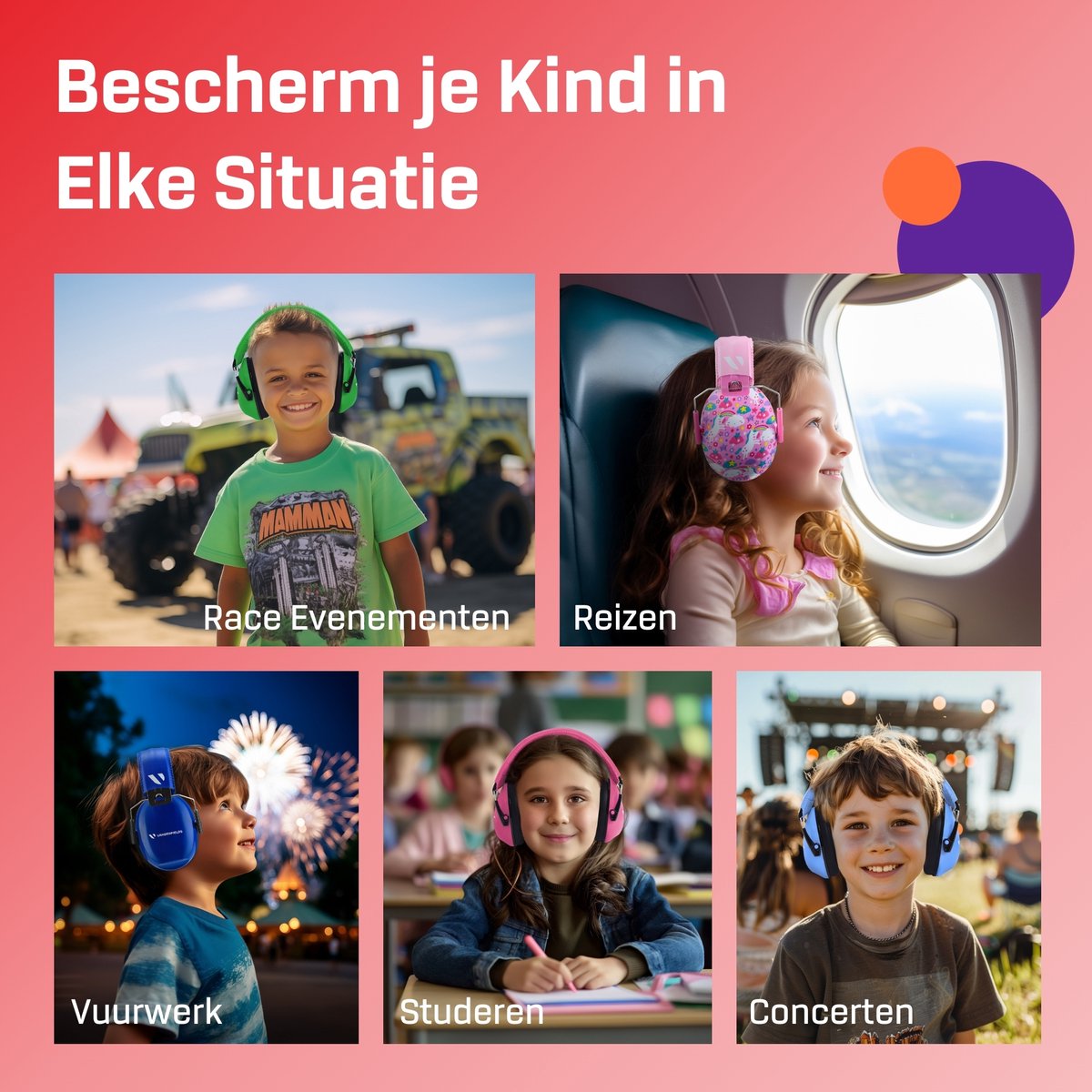 Gehoorbescherming Kind - Gehoorbeschermers Oorkappen Kinderen - 27dB - 3-16 jaar - Monstertruck - V-Zilla – foto 5