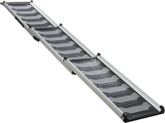 Trixie Telescoop-loopplank, drievoudig Aluminium/TPR, zwart/grijs, 40 × 78–175 cm (art. 39479)