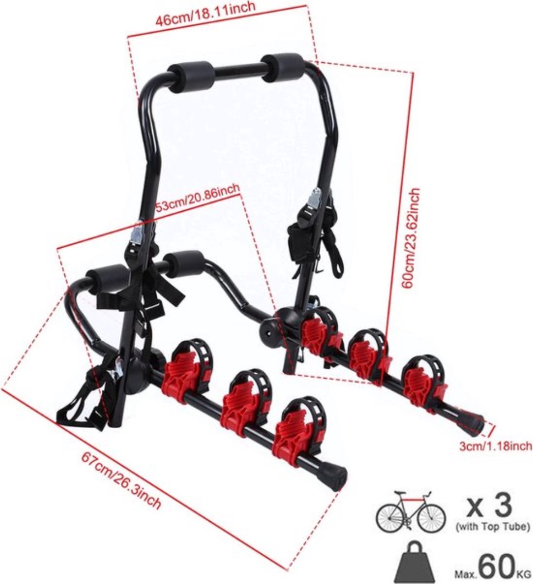 Porte vélos sur hayon pour 3 vélos - Fixez votre vélo sans attelage Porte vélos sur hayon pour 3 vélos - Fixez votre vélo sans attelage