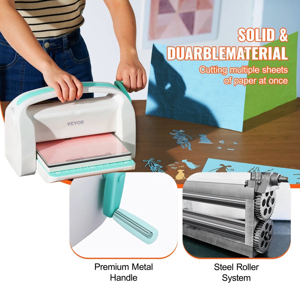 Embossing Machine, Stans- & Embossing Machine, DIY Scrapbooking Creativiteit voor Het Maken en Snijden van Bloemblaadjes, Bladeren en Andere Prachtige Vormen