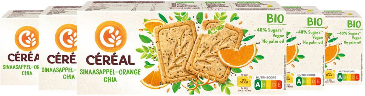 Céréal Healthy Bio Cake & Koekje Sinaasappel Chiazaad - 6 x 132 gr - Voordeelverpakking
