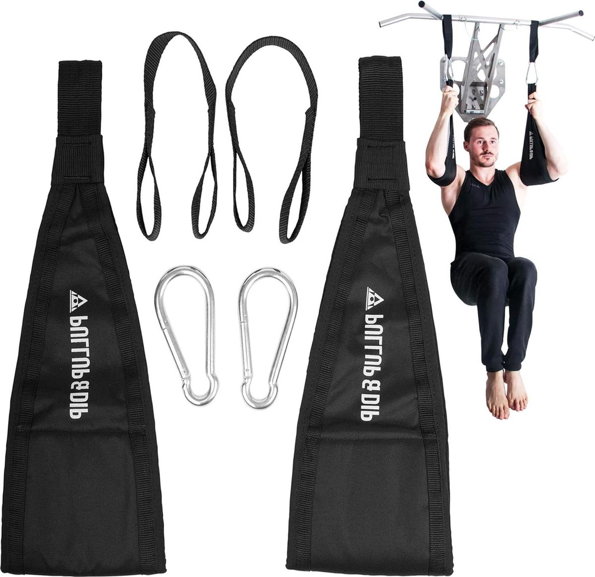 Premium Ab Straps - Verstelbare Workout Straps voor Buikspiertraining met Vulling - Hangen Leg Raise & Pull-Up Bar - Optrekstang