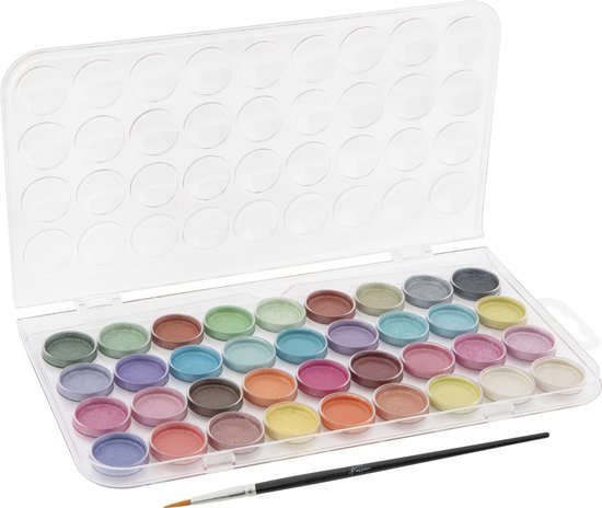 Metallic aquarelverfset, RATEL Premium Glitter aquarel effen verfdoos, 24 metallic aquarelverf, oplosbaar en meng goed aquarelverf, voor kinderen, beginners en professioneel Metallic aquarelverfset, RATEL Premium Glitter aquarel effen verfdoos, 24 metallic aquarelverf, oplosbaar en meng goed aquarelverf, voor kinderen, beginners en professioneel