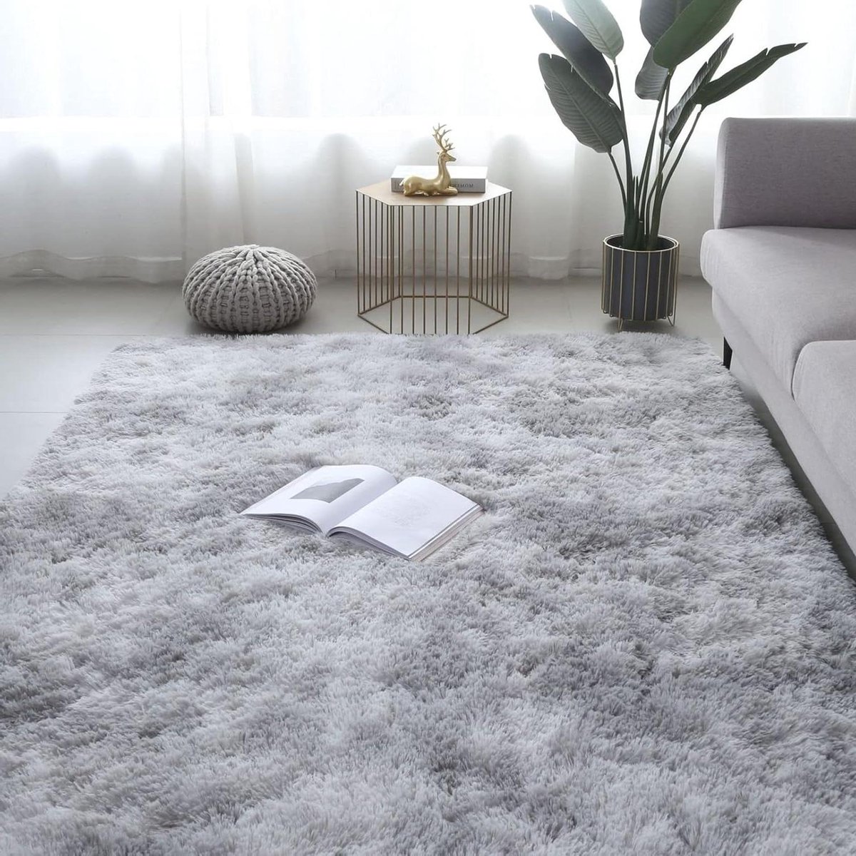 80x160 cm pluizig tapijt antislip pluche shaggy vloerkleed tie-geverfd zacht aanvoelend speelmat moderne voor binnen