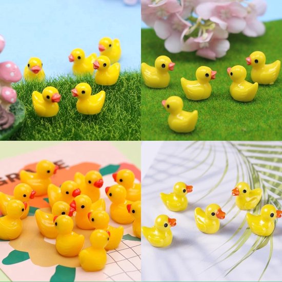 Mini Canard En Résine,100pcs Canards Miniatures En Résine Jaune Mini Canard En Résine