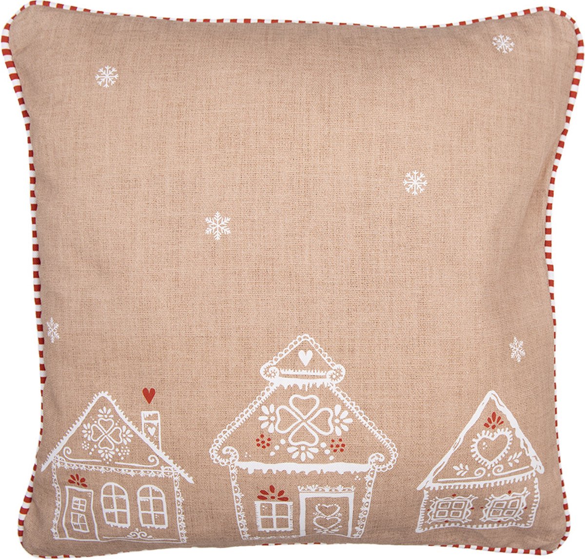 Kussenhoes 40x40 cm Bruin Katoen Gingerbread house