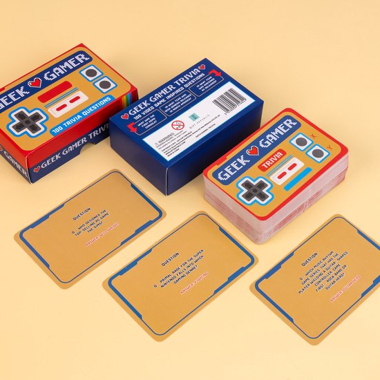 Gift Republic Geek Gamer Trivia – 100 Carte Con Domande Su Videogiochi E Console, Gioco Da Tavolo Per Nerd E Appassionati