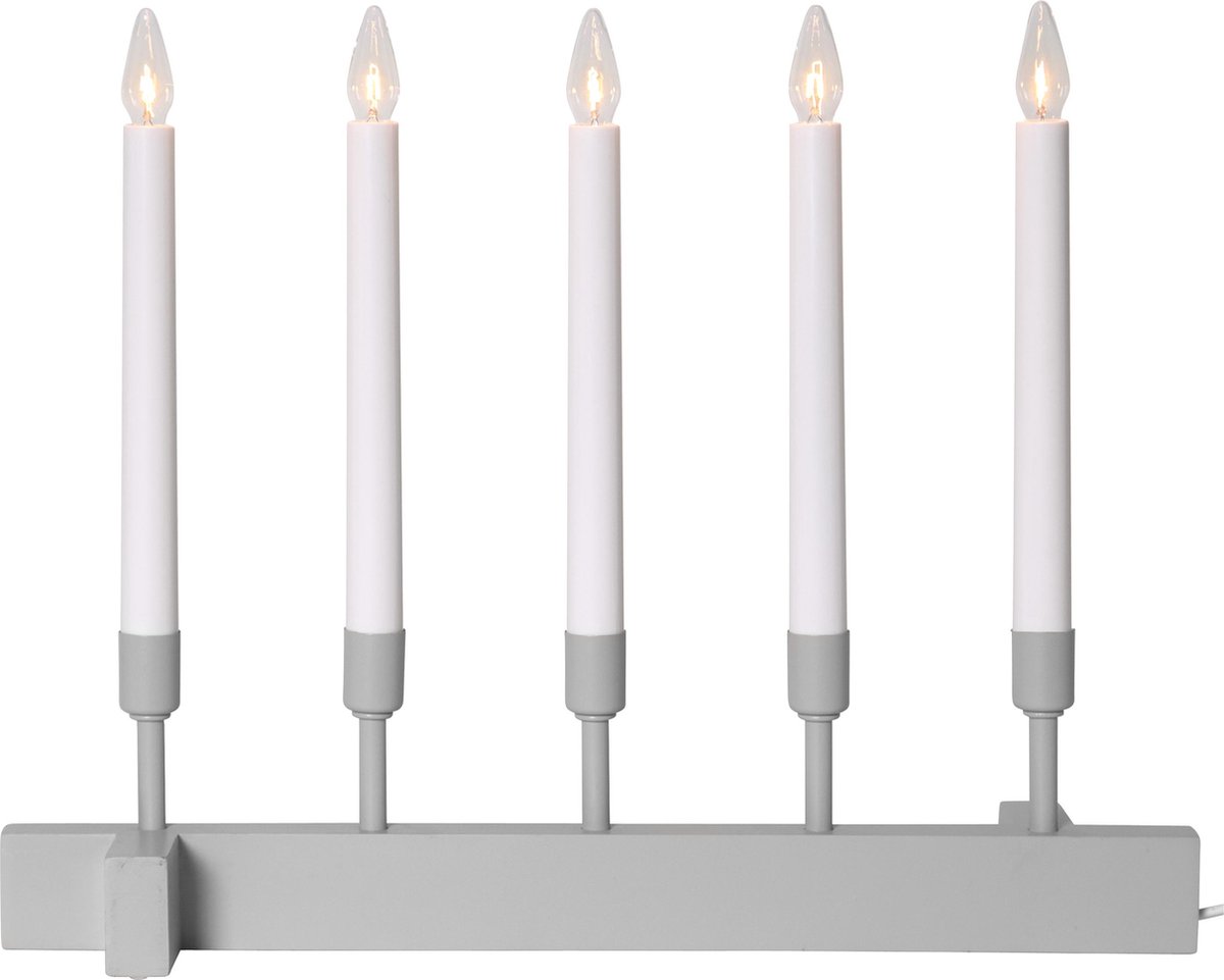 Star Trading kandelaar 'Vind', 5-vlam, materiaalmix, beige