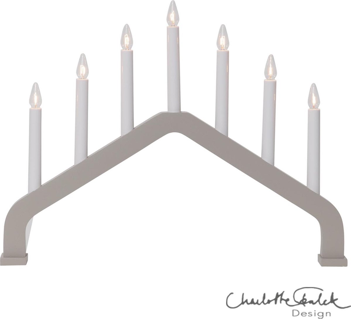 Star Trading 7-lichts kaarsenboog 'House', warm wit, hout, beige