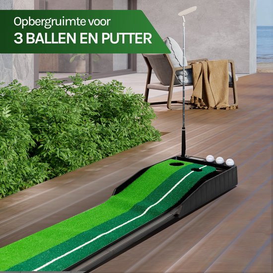 Putting Mat Golf - Putter - Met Terugkeersysteem - 30 x 250 cm van LifeGoods — afbeelding 3