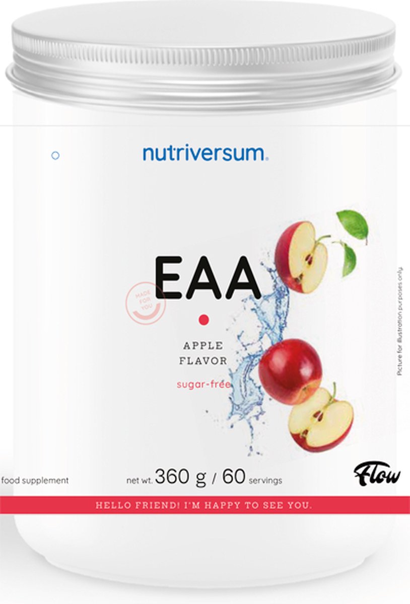 Goedkoopste Nutriversum | 360gr EAA | 27 servings Essentiële Aminozuren | Appel | snel herstel | GEEN suiker | Nutriworld
