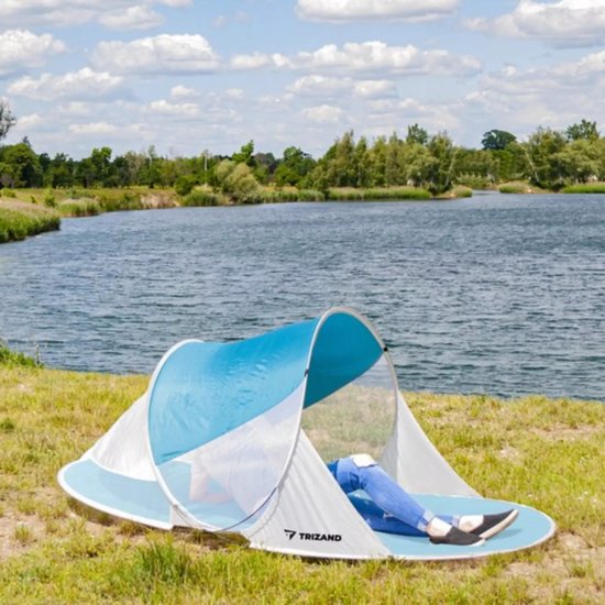 Trizand Pop-up Strandtent - 190x120x90cm - Met Mugennet - Ideaal voor Stranduitjes van Trizand — afbeelding 3