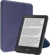 Hoesje Geschikt voor Kobo Clara BW Hoesje Luxe Bescherm Case Trifold - Hoes Geschikt voor Kobo Clara BW Hoes Book Cover - Donkerblauw