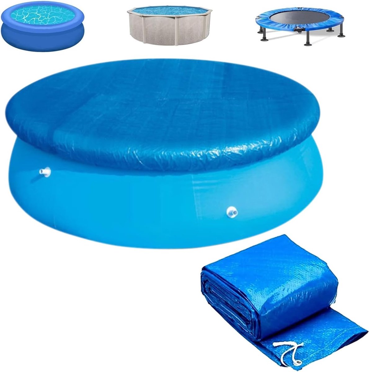 Zwembadafdekking rond - waterdicht zeildoek voor zwembad (voor zwembad ø 244cm)