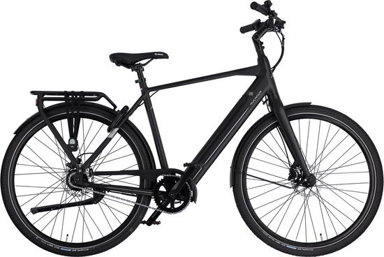 Foto: Rucanor urban elektrische fiets heren e bike 28 inch 57 cm achterwielmotor trapkrachtsensor hydraulische schijfremmen matzwart