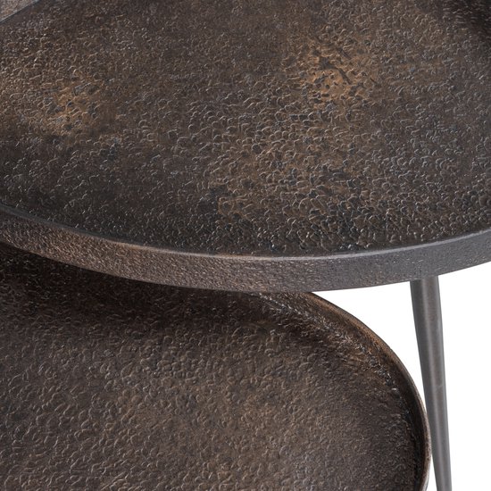 BePureHome Tables d'appoint Brut - Zinc - Bronze Antique - 39x71x52