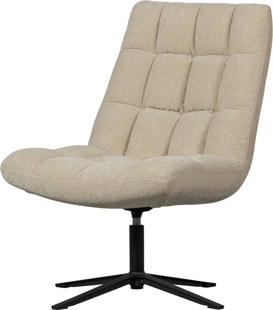 WOOOD Job Draaifauteuil - Bouclé - Zand - 101x70x85