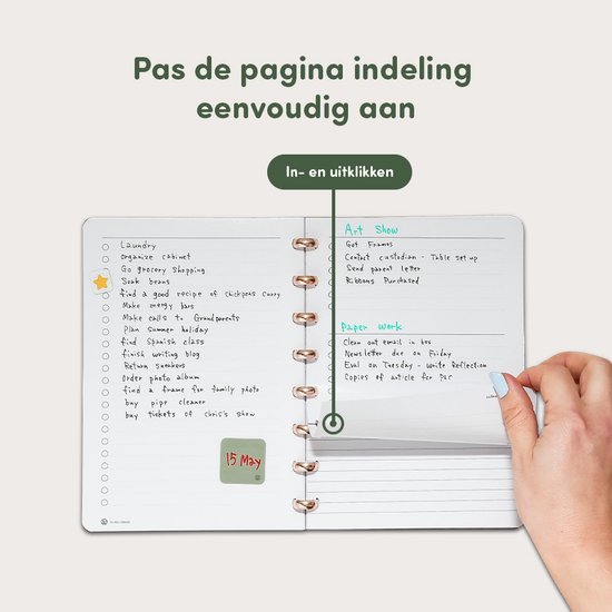 Greenstory GreenBook - Cahier Effaçable - A5 - Ligne & Blanco - Blue Blooming