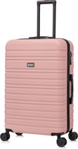BlockTravel - reiskoffer - L - met dubbele wielen - 95 liter - inbouw TSA slot - lichtgewicht - rose goud
