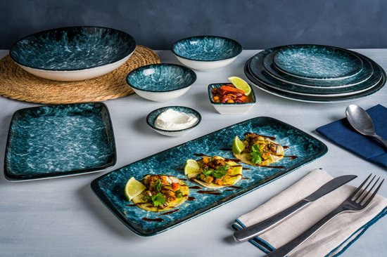 Bonna Sway – Lot De 6 Assiettes Creuses 23 Cm 1000 Cc – Porcelaine Premium Inspirée Plage – Micro-ondes & Lave-vaisselle