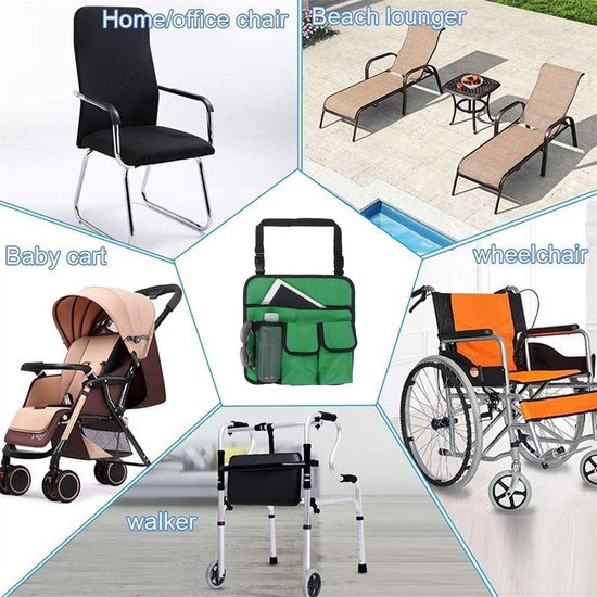 1 stuk(groente)Stoel Armleuning Organisator - Waterdicht - Strandstoel - Hangend Opbergtasje - Snacktas met 4 Zakken - voor Outdoor Opvouwbare Campingstoel - Caddy Stoel Armsteun Bekerhouder Schouderzijde Draagtas van Apolena — afbeelding 5