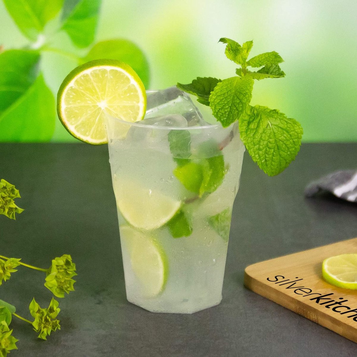 30 x cocktailbekers 300 ml onbreekbare herbruikbare cocktailbeker longdrinkglazen transparant van PP plastic Made in Germany zilverkeuken