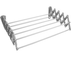 ABJ - Wasdroger - Droogrek - wandmodel - opvouwbaar - zilver, 80 cm