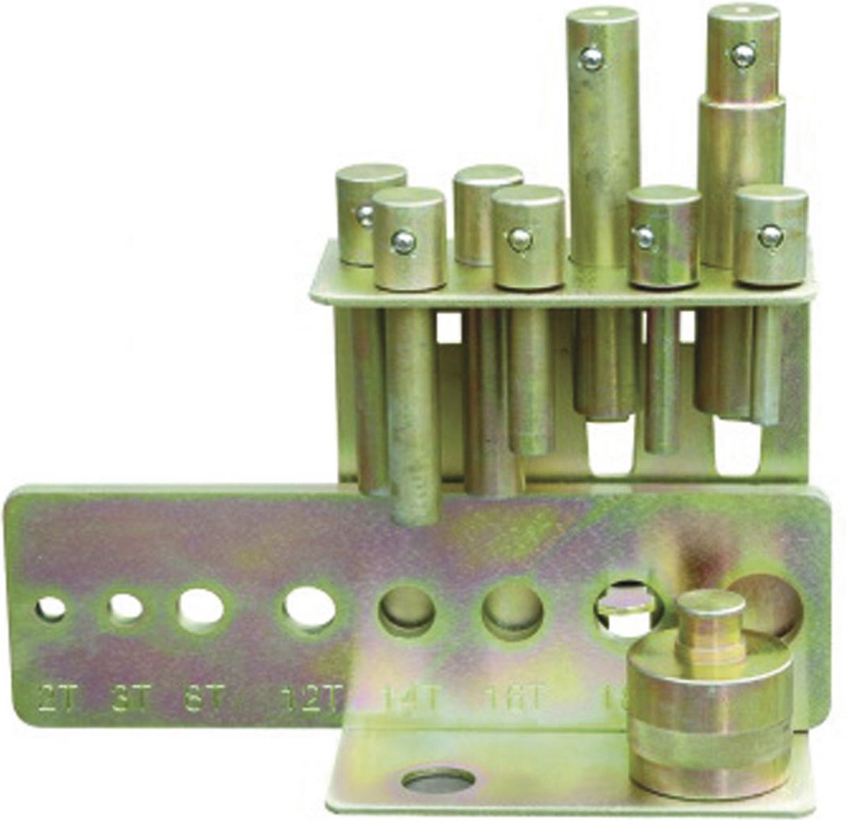 Ponsenset 8 delig diameter 10-30mm voor werkplaatspers MW Tools CAT-SET