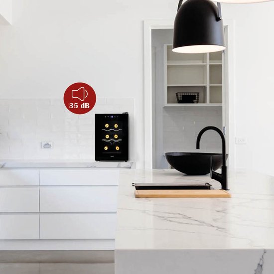 PRIMO PR168WK Wijnkoelkast - Wijnklimaatkast 6 Flessen - E - Zwart