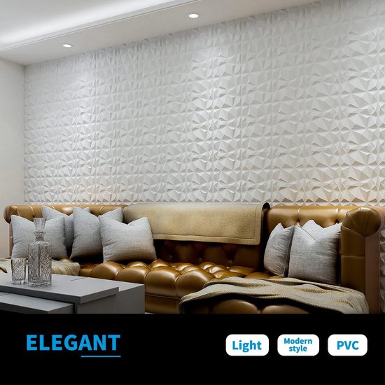 Commomy 10 stuks 3D wandpanelen zelfklevend steenlook bakstenen wandbekleding muursticker, 30 x 30 cm, waterdicht pvc wandpanelen voor woonkamer, slaapkamer keuken muurdecoratie
