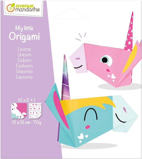 My little Origami, Eenhoorn, 12x12cm, 20+1 blad