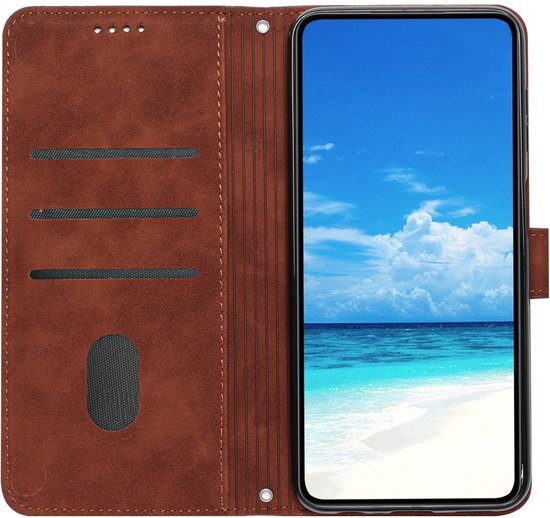 Coverup Smile Book Case - Convient pour Motorola Edge 50 Pro Case - Marron