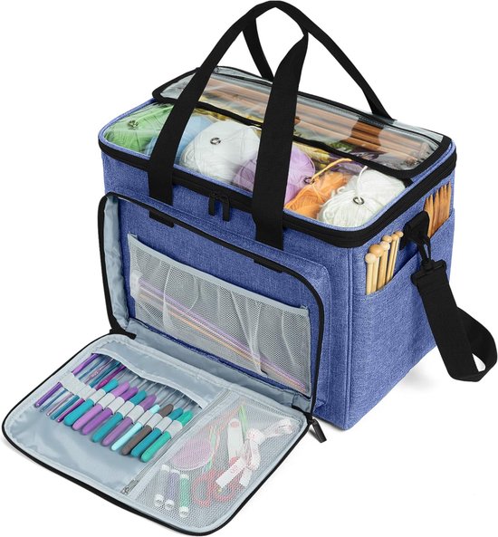 Opbergtas Voor Wol, Geschikt Voor Het Transporteren Van Gebreide Haakwol En Tassen Voor Accessoires Zwart