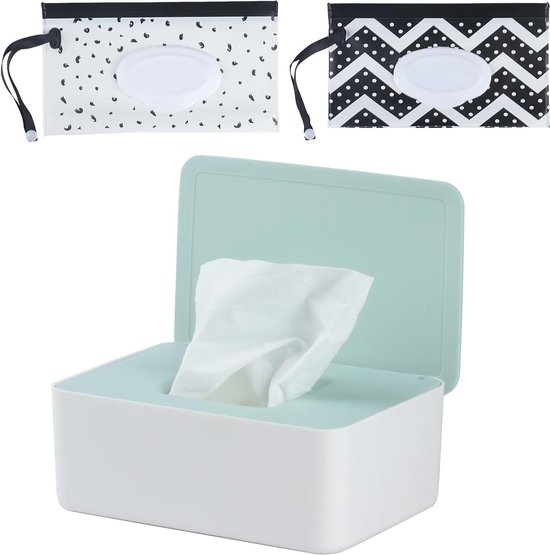 Lot De 2 Sacs Lingettes Bébé Réutilisables - Noir Et Blanc, étanches Et Portables