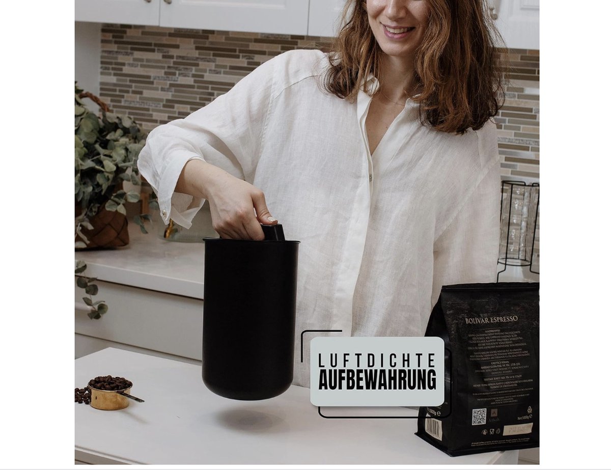UPKOCH theeblik koffieblik roestvrij staal luchtdicht voedsel koffie container aroma sluiting container container voor koffie thee cacao koffiebonen koffiepoeder noten (rood L