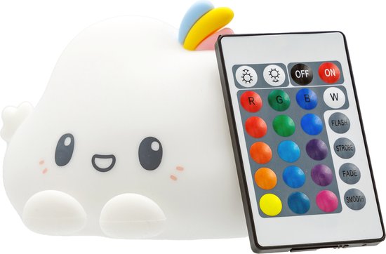 Nachtlampje Kinderen Wolk - Nachtlampje baby - babykamer - RGB - LED - 16 Kleuren - USB-C opladen - afstandbediening- kinderkamer accessoires - kinderkamer lamp - babyshower - oplaadbare nachtlamp — afbeelding 4