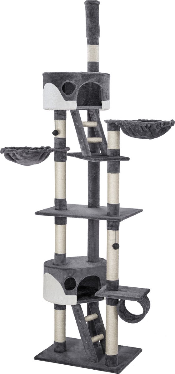 Tectake® - Krabpaal Hansi 260cm - Grijs/wit