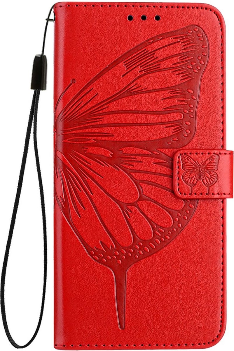 Mobigear Telefoonhoesje geschikt voor HONOR X7A Hoesje | Mobigear Butterfly Portemonnee | Pasjeshouder voor 3 Pasjes | Telefoonhoesje voor Pinpas / OV Kaart / Rijbewijs -