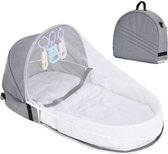 Bol.com Yusat Draagbaar Baby reisbedje met luifel en klamboe - Opvouwbaar babybedje met veranderende tas - Knuffelnestje voor ba... aanbieding