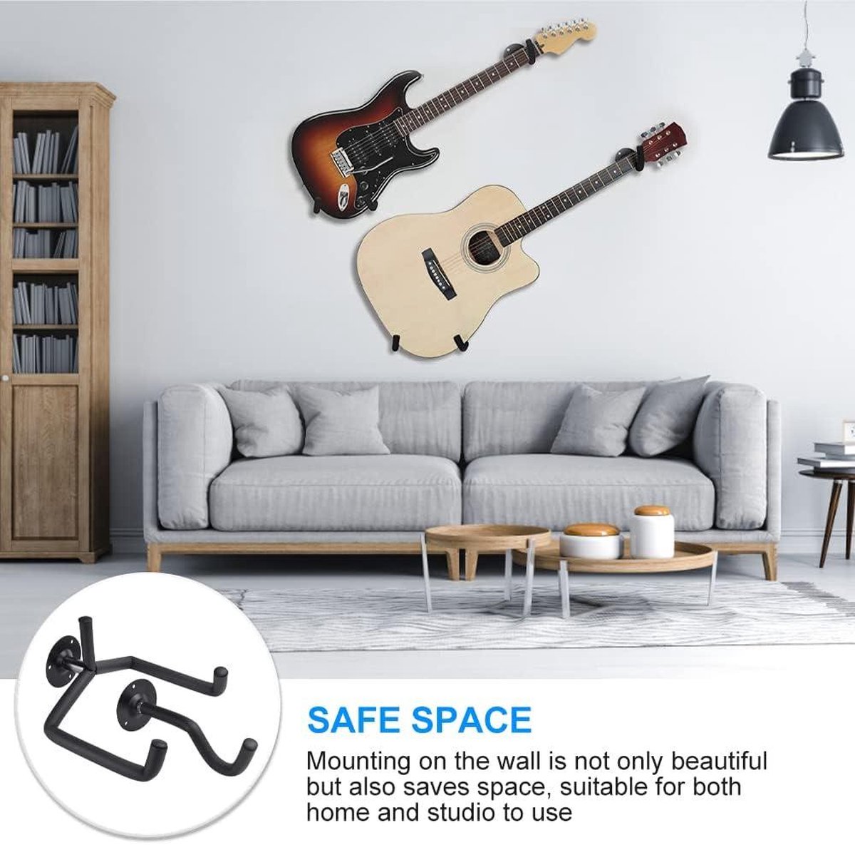 Gitaar muurbeugels, gitaar muurbeugel,Gitaar beugel en hanger - Automatisch beschermend vergrendelingssysteem voor akoestische gitaar, elektrische gitaar, Banjo, bas