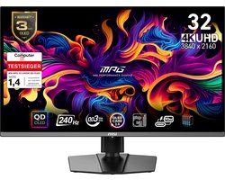 MSI MPG 321URXDE QD-OLED computer monitor 80 cm (31.5") 3840 x 2160 Pixels 4K Ultra HD Zwart