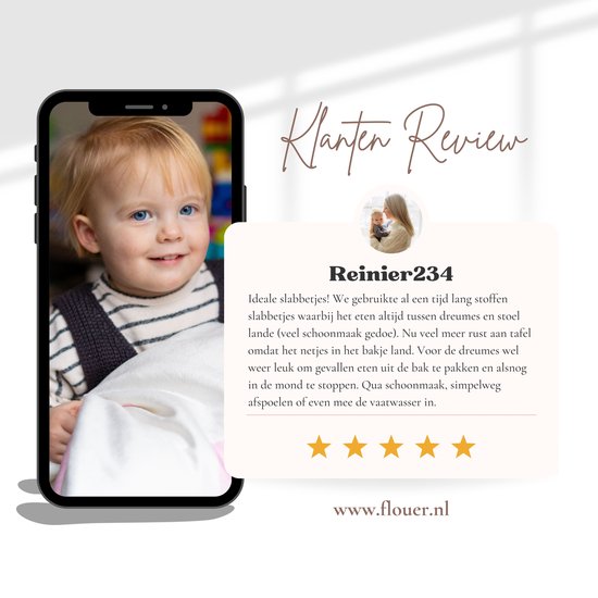 Flouer Slabbertjes Baby - Siliconen Slabbetje - Slabbetjes Baby - Slab Baby - Baby on Board Sticker - Slab - Khaki en Roze van FLO — afbeelding 5
